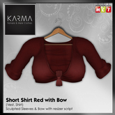 Karma - Tied Shirt Red with Sculptie Bow & Cuffs