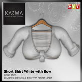 Karma - Chemisier court noué Blanc avec Noeud & manches sculptés