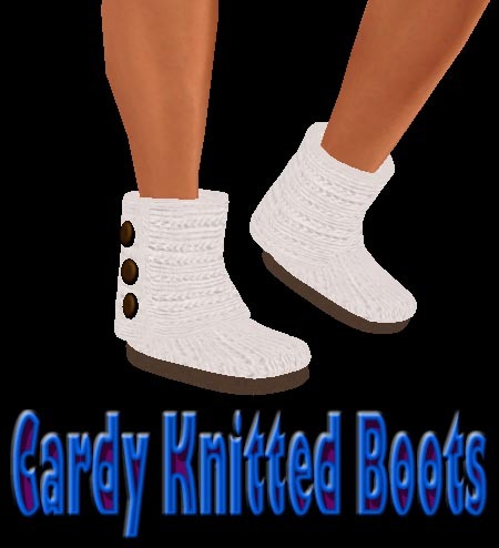 White Knitted Boots