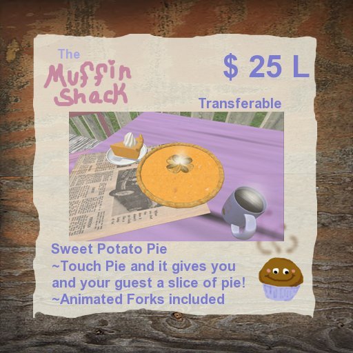 ~*The Muffin Shack*~ Sweet Potato Pie  {Boxed}