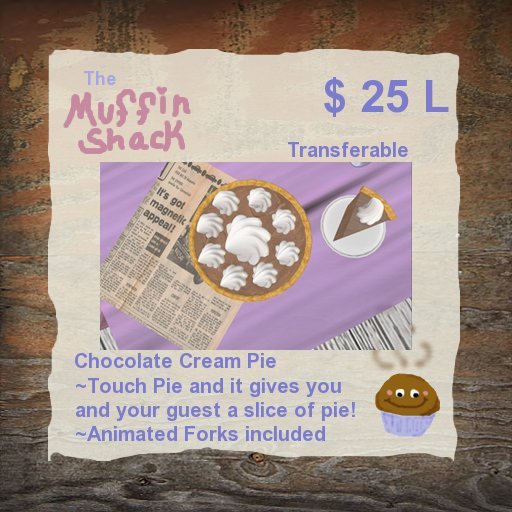 ~*The Muffin Shack*~ Chocolate Cream Pie  {Boxed}