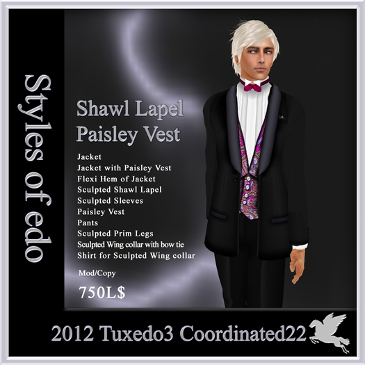 2012 Tuxedo3, Coordinated22, Styles of edo