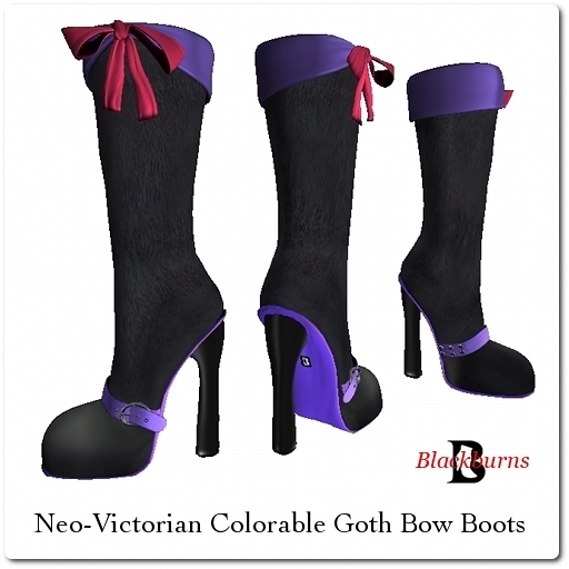 Neo-Victorian Colorable Gothic Bow Boots