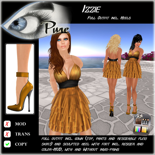<< PURE >> Izzie in Orange (full outfit incl. high heel) [inworld price 199L$] 