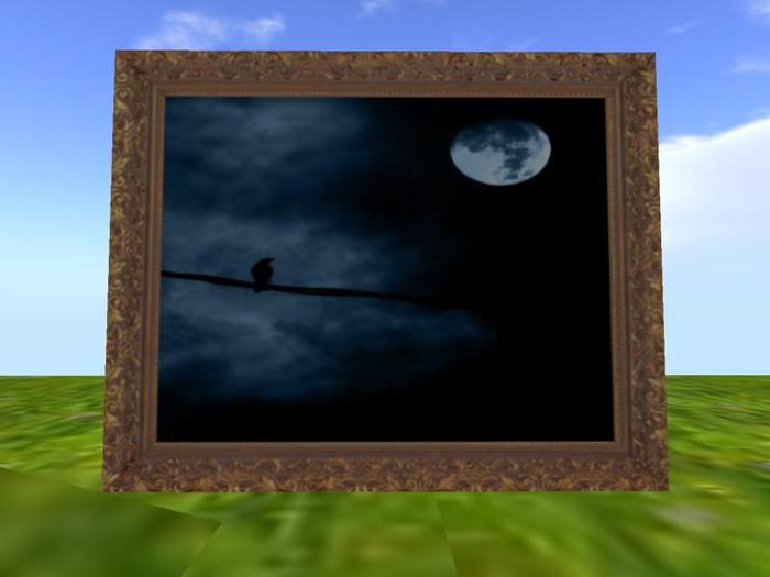 Moonlit Crow in Gilt Frame (One of my vampire and ghoul artworks). 