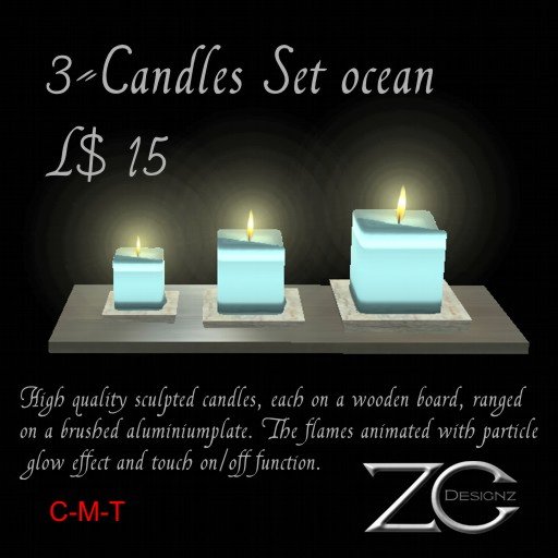 ZC 3-Candles Set Ocean
