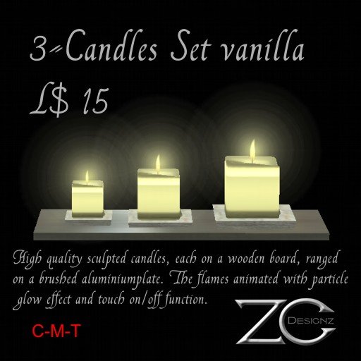 ZC 3-Candles Set Vanilla