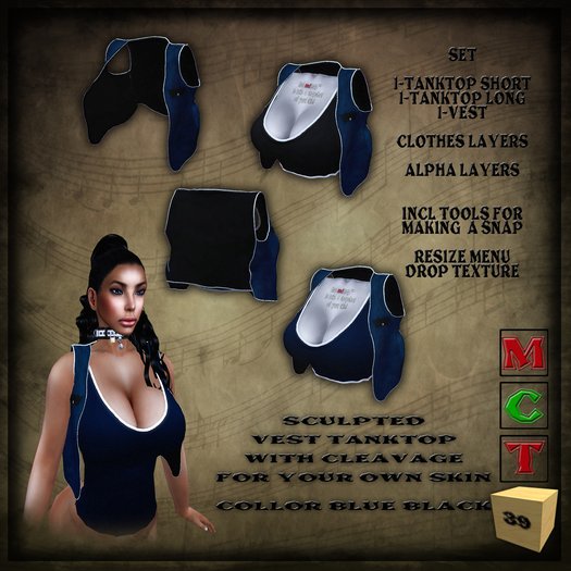 KayoKi :Blue Vest TankTop Set