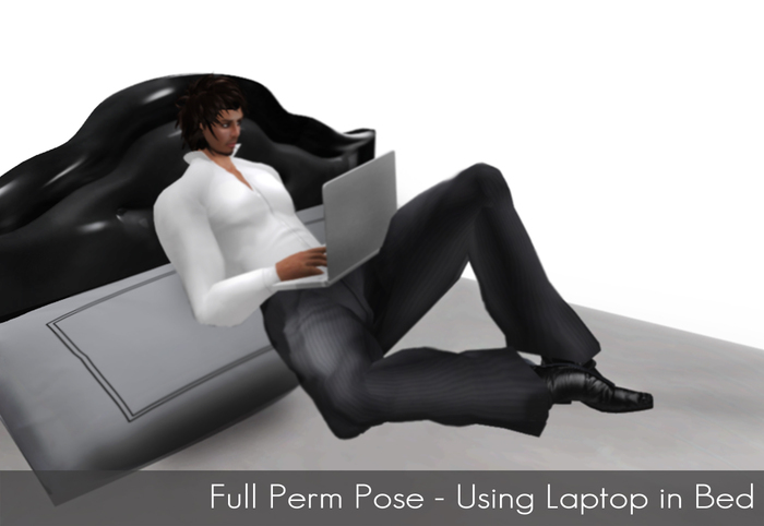 Full Perm Pose - Using laptop in bed