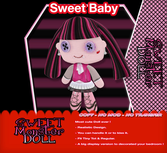 Sweet Baby - Sweet Monster Doll Pink