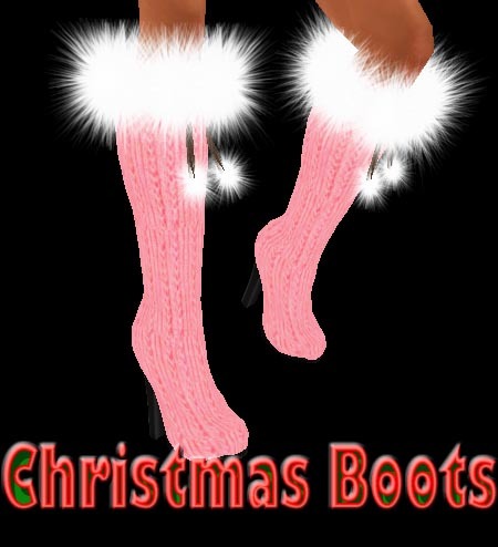 Pink Christmas Boots