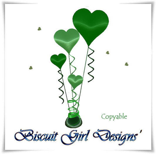 Metallic Green Heart Balloon Bouquet ~ copyable*