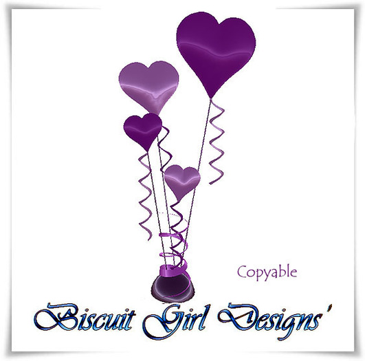 Metallic Purple Heart Balloon Bouquet ~ copyable*