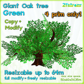 Giant Oak GREEN - 4 prim fully sculpted tree, copy, full modify, resizable up to 64m - magic tree, fantasy tree, XL tree