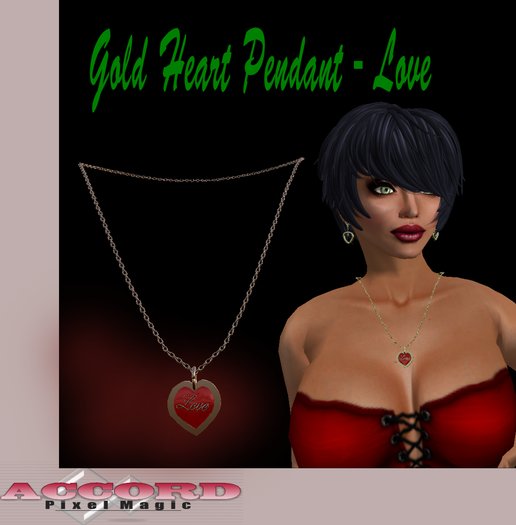 Heart/Love Pendant Necklace *Gold* Boxed