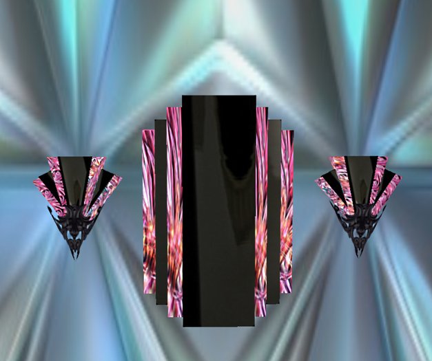 ART DECO BLACK ELEGANCE SHINY WALL HANGING/SCONCE set 1