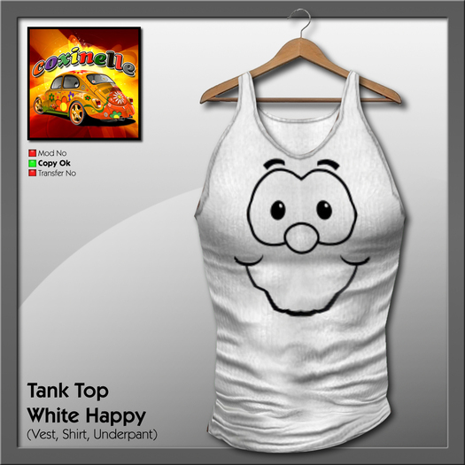 Coxi - Tank Top White Happy 