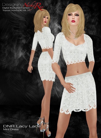 *DNR*Lacy Lace Mini Dress White