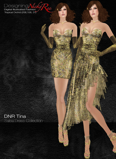 *DNR*Tina Salsa & Mini Dress Collection Champagne