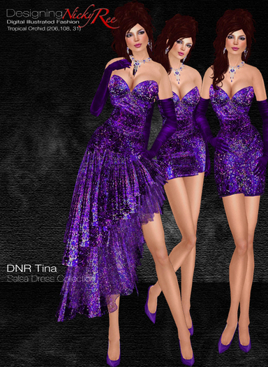 *DNR*Tina Salsa & Mini Dress Collection Purple