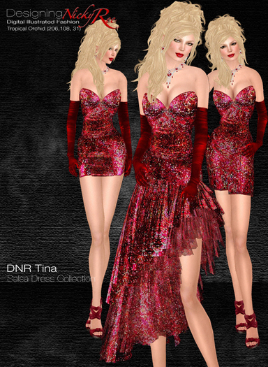*DNR*Tina Salsa & Mini Dress Collection Red