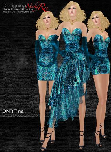 *DNR*Tina Salsa & Mini Dress Collection Teal