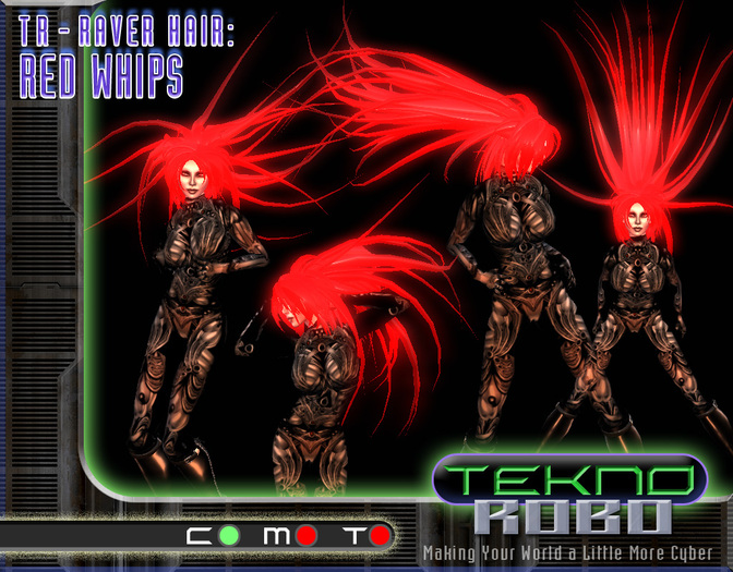 *TR - RAVER HAIR - Red Whips