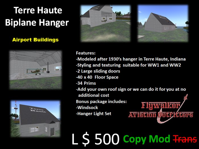 Terre Haute Biplane Hanger Boxed
