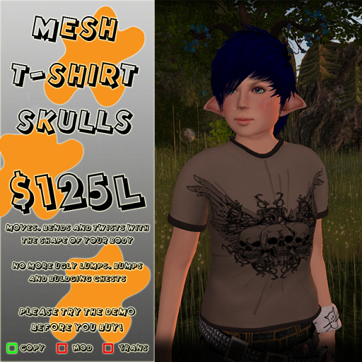 Mesh T-Shirt Skulls