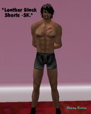 [SK] Male - Black Leather Shorts