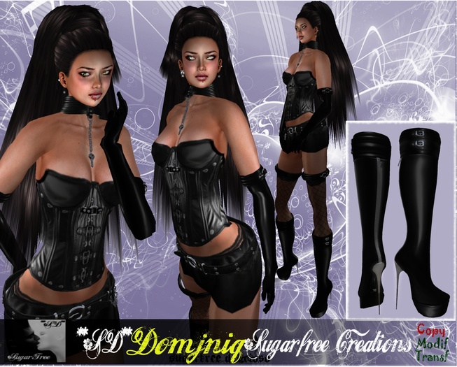 **SD** Transfer -XX Domjniq Extreme Outfit Black Leather
