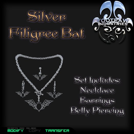 [FPI] Filigree Bat Silver Set