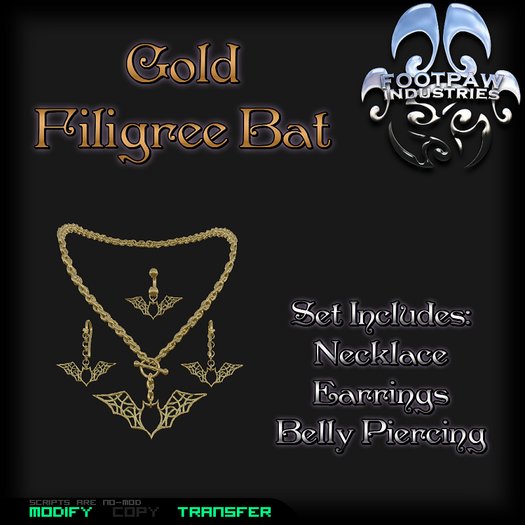 [FPI] Filigree Bat Gold Set