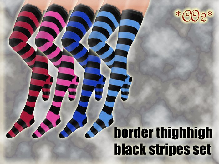 *CO2* border thighhigh blackstripes set