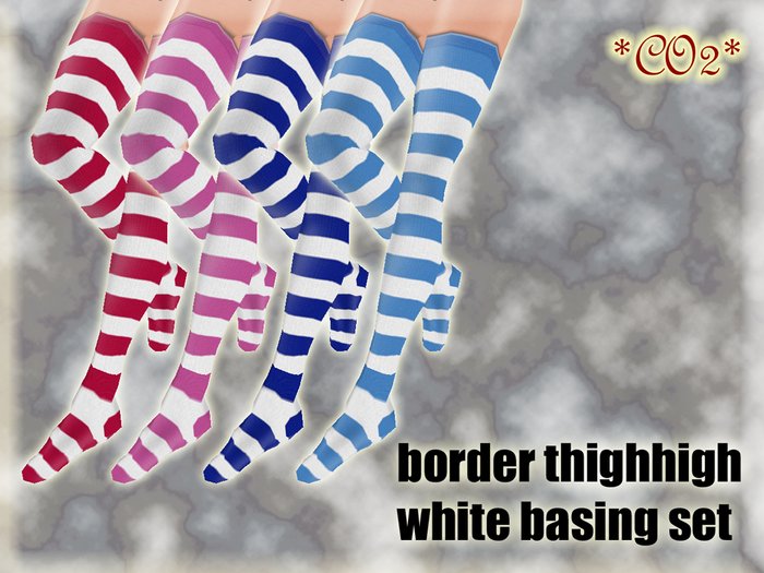 *CO2* border thighhigh white basing set