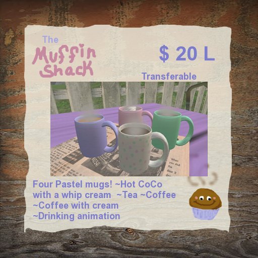 ~*The Muffin Shack*~ Pastel Mugs  {Boxed}