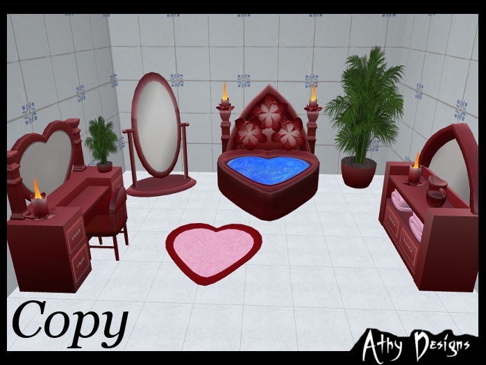 Athy Designs - Ruby Heart Bathroom Furniture Set 