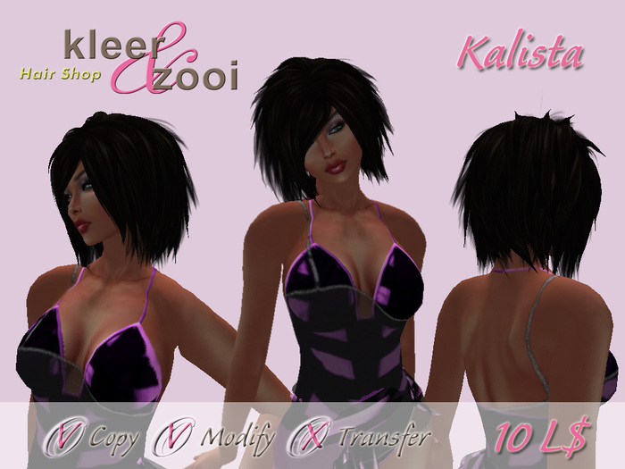 <-K&Z-> Female Hair - Kalista - black