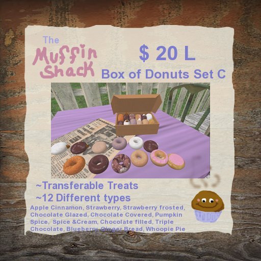 ~*The Muffin Shack*~ Box of Donuts set C  {Boxed}