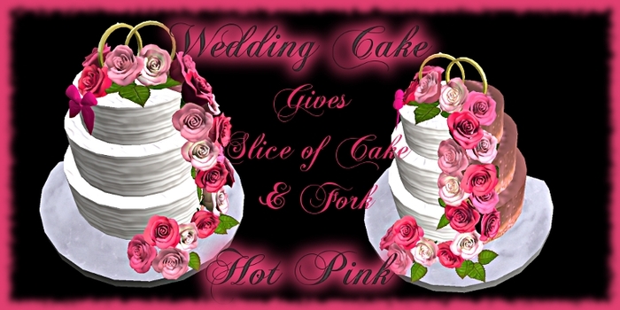 Wedding Cake Hot Pink Roses Gift Box