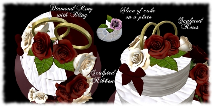 Wedding Cake Flamed Roses Gift Box