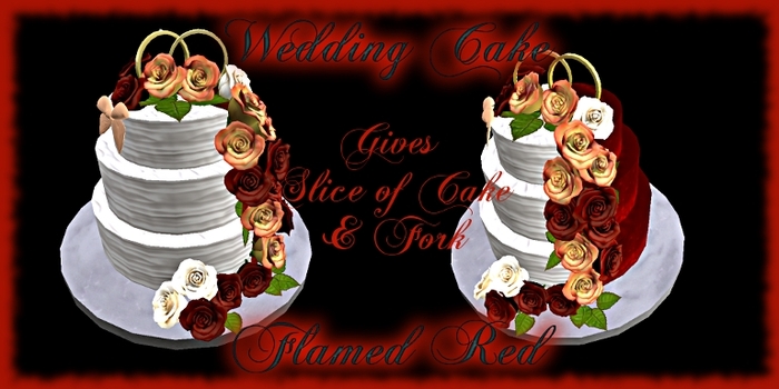 Wedding Cake Flamed Red Roses Gift Box