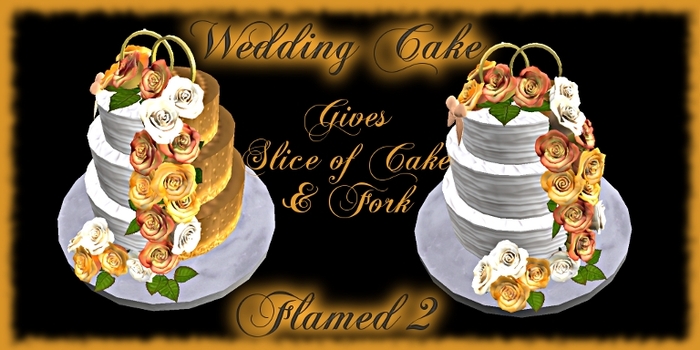 Wedding Cake Flamed 2 Roses Gift Box