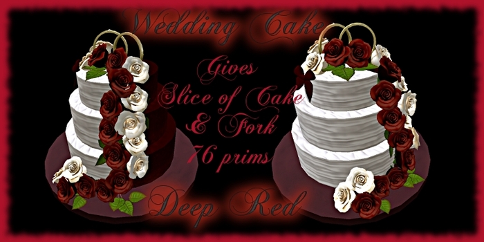 Wedding Cake Deep Red Roses Gift Box