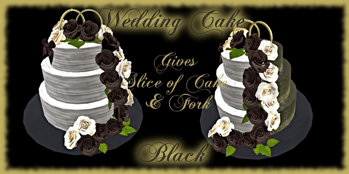 Wedding Cake Black Roses in Gift Box