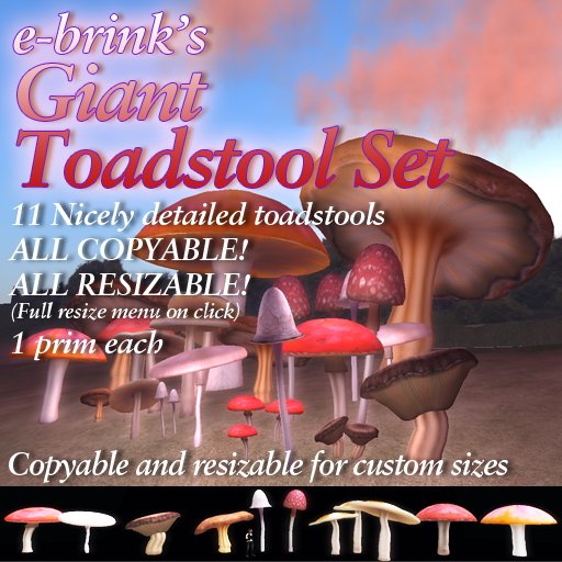 Giant Toadstool Set - mushroom/fungus/magical/magic/witch/wizard/halloween