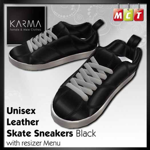 Karma - Leather Skate Sneakers Black