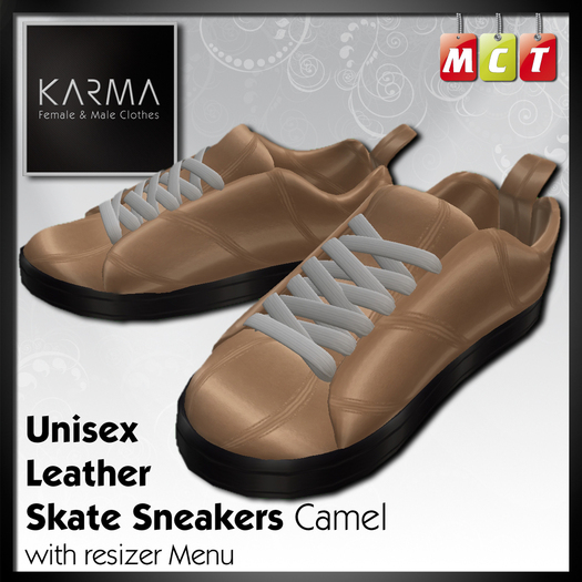 Karma - Leather Skate Sneakers Camel