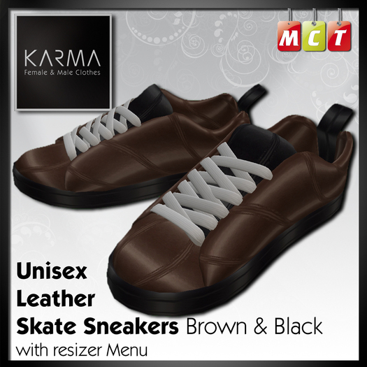 Karma - Leather Skate Sneakers Brown & Black