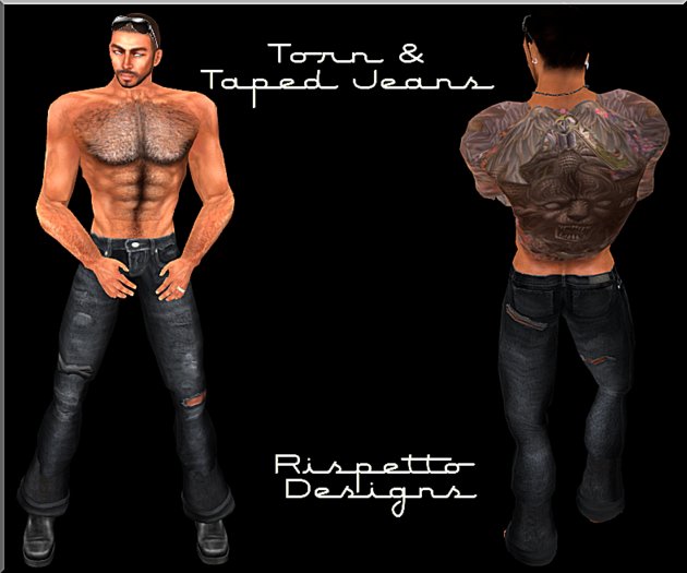 Rispetto Designs - Faded Ripped & Taped Jeans